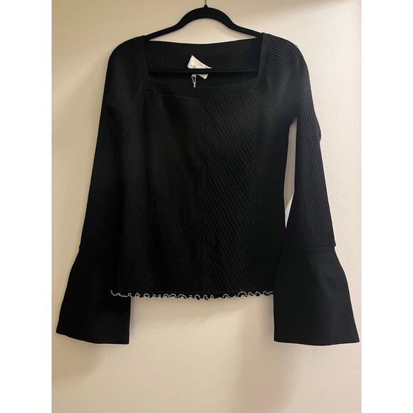 3.1 PHILLIP LIM Ribbed Square Neck Sweater Sz M - Picture 3 of 9